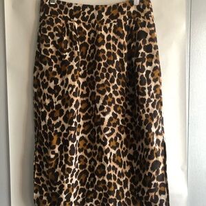 J Crew Leopard Print Women's Skirt Size 6 Pencil Skirt
